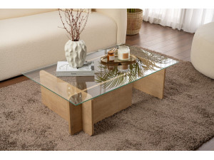 Houten salontafel "Flavio" - 105 x 65 x 30 cm - Eik 2