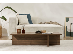 Harbor" houten salontafel - 120 x 45 x 30 cm - Notelaar 2