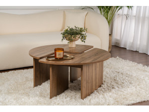 Houten salontafel "Moira" - 90 x 90 x 41 cm - Notelaar 2