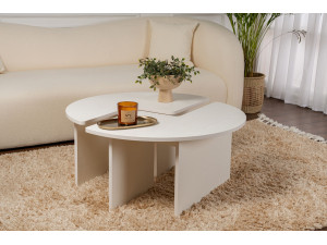 Houten salontafel "Moira" 90 x 90 x 41 cm - Hout wit 2