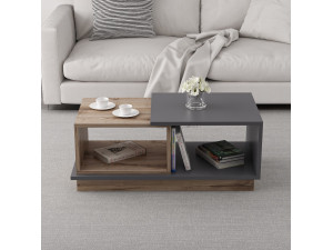 Houten salontafel "Consept" - 90 x 45 x 36 cm - Antracietgrijs 2