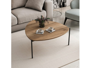 Houten salontafel "Lenny" - 90 x 89 x 40 cm - Notelaar 2