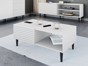 Salontafel "Nakomo" - 100 x 41 x 52 cm - Wit 2