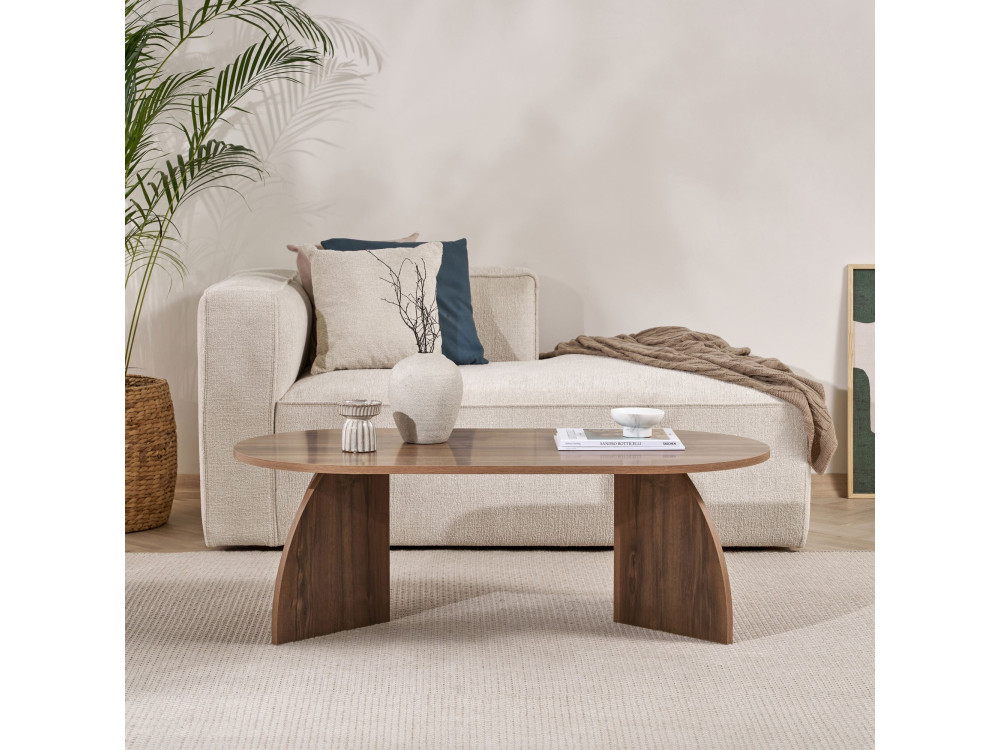 Houten salontafel "Melina" 120 x 60 x 40 cm - Notelaar
