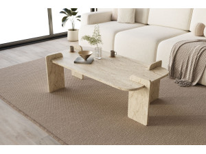 Lovge" houten salontafel 120 x 60 x 35 cm - Travertin 2