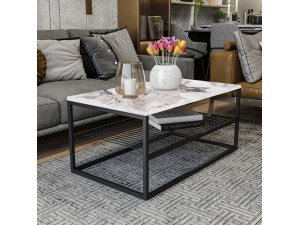 Houten salontafel "Asude" - 95 x 55 x 42 cm - Wit 2