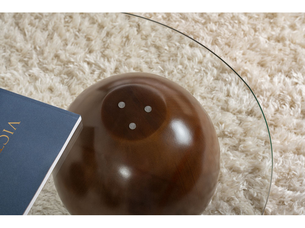 Sphere" glazen salontafel - 120 x 70 x 30 cm - Bruin