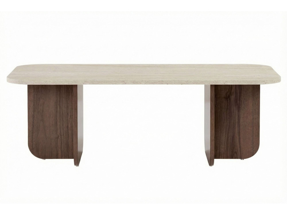 Houten salontafel "Akira" - 120 x 60 x 41 cm - Travertin