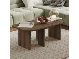 Iris" houten salontafel set - 90 x 45 x 35 cm - Bruin 2