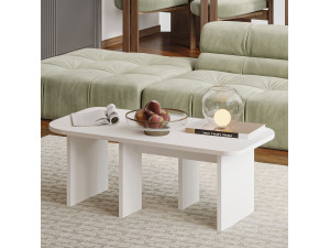 Iris" houten salontafel set - 90 x 45 x 35 cm - Wit 2