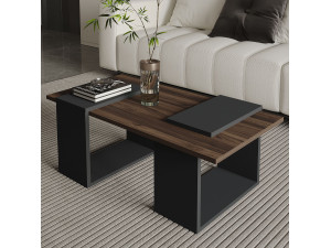 Houten salontafel "Matris" - 90 x 46 x 37 cm - Bruin 2
