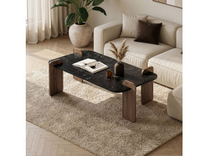 Houten salontafel "Renard" - 120 x 60 x 35 cm - Zwart 2