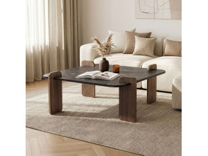 Marais" houten salontafel - 90 x 90 x 35 cm - Zwart 2