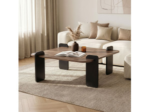 Marais" houten salontafel - 90 x 90 x 35 cm - Bruin 2
