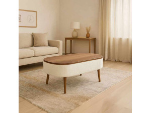 Houten salontafel "Noya" - 90 x 60 x 43 cm - Wit 2