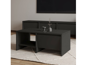 Houten salontafel "Laris" - 90 x 45 x 35 cm - Antracietgrijs 2