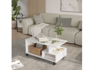 MIN9" houten salontafel - 90 x 51 x 42 cm - Wit 2