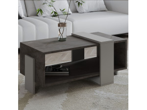 Houten salontafel "Meleni" - 90 x 49 x 40 cm - Grijs 2