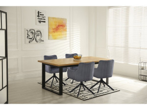 Set van 2 stoffen stoelen "Pharell" - 60 x 61 x 91 cm - Grijs 2