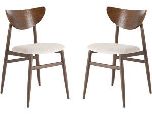 Set van 2 houten eetkamerstoelen "Lumbra" Scandinavische stijl - Bruin