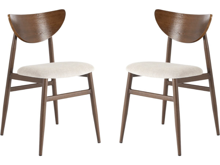 Set van 2 houten eetkamerstoelen "Lumbra" Scandinavische stijl - Bruin