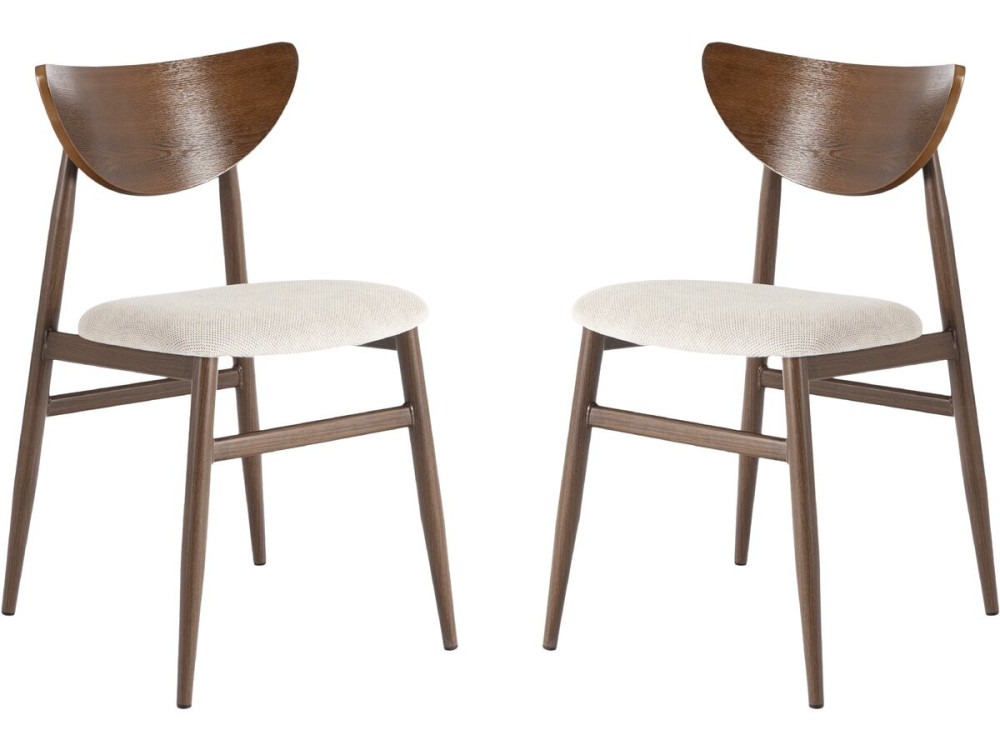 Set van 2 houten eetkamerstoelen "Lumbra" Scandinavische stijl - Bruin