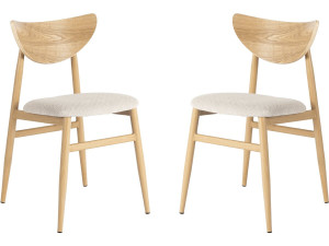 Set van 2 houten eetkamerstoelen "Lumbra" Scandinavische stijl - Beige
