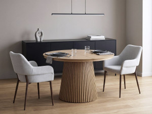 Set van 2 "Jade" eetkamerstoelen met armleuningen - Lichtgrijs 2
