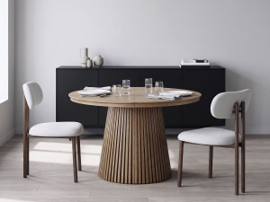 Set van 2 "Veralia" eetkamerstoelen van imitatiehout - Lichtgrijs 2