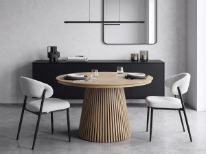 Set van 2 eetkamerstoelen van stof en metaal "Edena" - Lichtgrijs 2