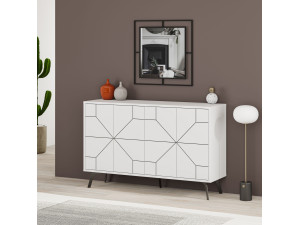 Houten buffetkast "Dune" - 123 x 35 x 62 cm - Wit 2
