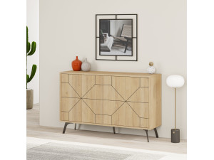 Houten buffetkast "Dune" - 123 x 35 x 62 cm - Beige 2