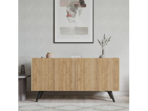 Houten dressoir "Pekin" - 150 x 40 x 76 cm - Bruin 2