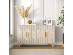 Houten dressoir "Roger" - 120 x 30 x 74 cm - Travertin 2