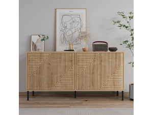 Houten buffetkast "Evolet" - 150 x 36 x 75 cm - Beige 2