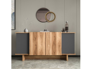 Houten dressoir Diana - 180 x 40 x 81 cm - Antracietgrijs 2