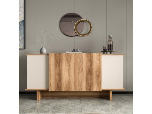 Houten dressoir Diana - 180 x 40 x 81 cm - Beige 2