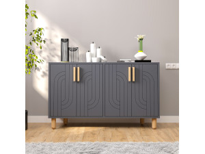 Rodney" houten dressoir - 120 x 30 x 74 cm - Antraciet grijs 2
