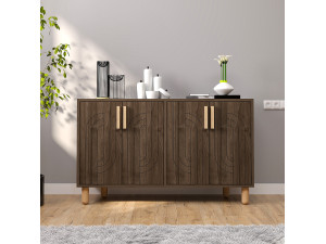 Rodney" houten dressoir - 120 x 30 x 74 cm - Bruin 2
