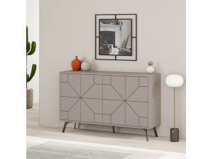 Houten dressoir "Dune" - 123 x 35 x 62 cm - Licht mokkabruin 2