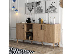 Houten buffetkast "Exxen" - 180 x 45 x 80 cm - Bruin 2