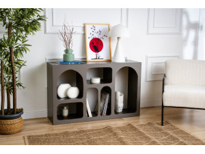 Houten dressoir Liva 120" - 120 x 37 x 74 cm - Antracietgrijs 2
