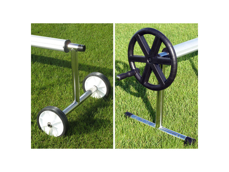 Telescopische aluminium haspel met roestvrijstalen voetjes 4 tot 5,50m D80