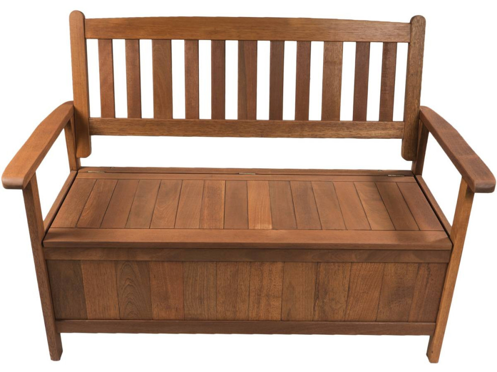 Tuinbank 2 zits met opbergruimte "Manille" - Maple hout - Bruin - kastanjebruin