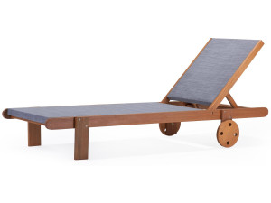 Ligbed houten ligstoel hardhout "Saïgon" - Maple - Grijs
