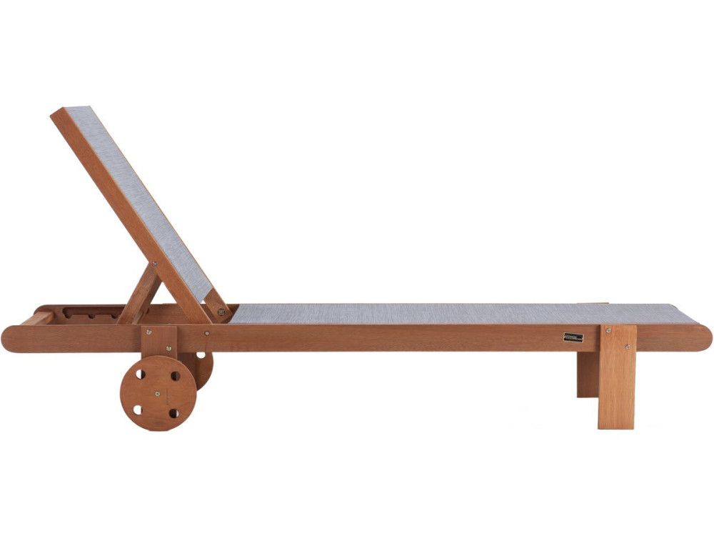 Ligbed houten ligstoel hardhout "Saïgon" - Maple - Grijs