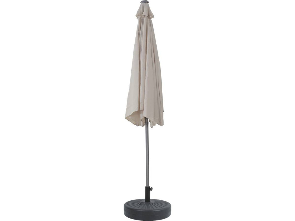Parasol tuin tuinparasol recht aluminium "Sol" - Rond - Ø 3m - Ecru - Met parasolvoet voor parasoltegels