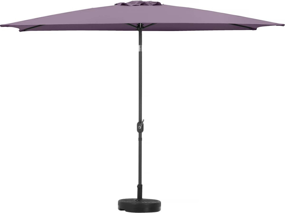 Parasol tuin tuinparasol "Sol 2" - Rechthoekig - 2 x 3 m - Paars + inclusief parasolvoet tegel / parasoltegels