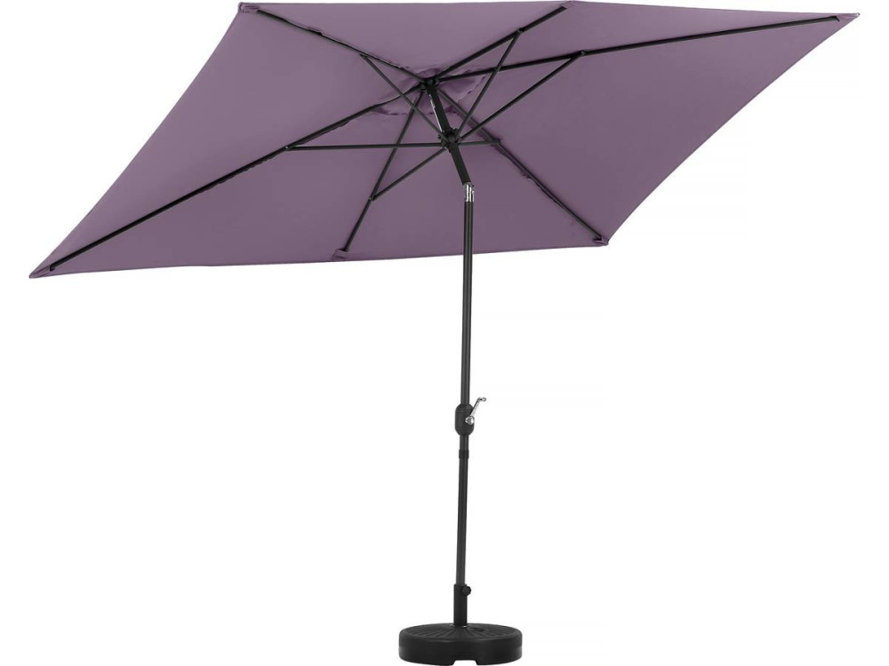Parasol tuin tuinparasol "Sol 2" - Rechthoekig - 2 x 3 m - Paars + inclusief parasolvoet tegel / parasoltegels