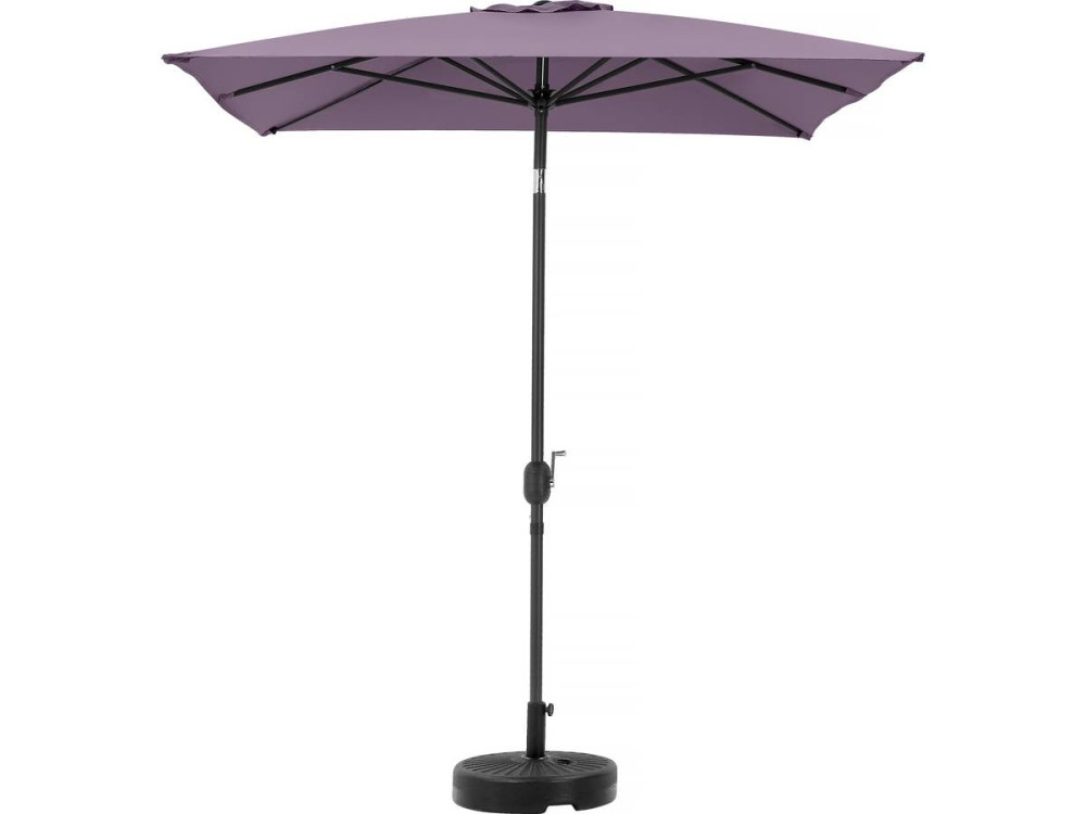 Parasol tuin tuinparasol "Sol 2" - Rechthoekig - 2 x 3 m - Paars + inclusief parasolvoet tegel / parasoltegels